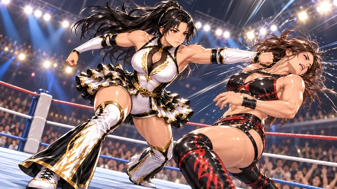 島津百合子の攻め：ランニングエルボー